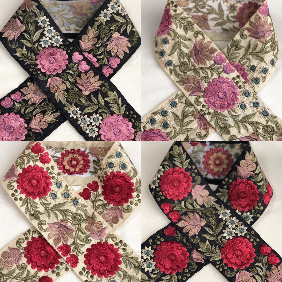 TripUtopia's tweet photo. その他にも、このあたりの刺繍リボンはカラーバリエーションが増えて帰ってくる予定です。

2枚目の写真のキラキラのリボンなんて何色あるのってレベルですよね！
カラバリ増えるとつい揃えたくなってしまうので危険です😍 https://t.co/29ouzgB1Uy