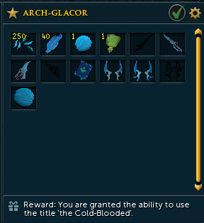 kjthoward_RS's tweet photo. Another week and collection logs (and ultimate slayer title) are still broken... Senntisten title unchecked off though it's 6/6 and Arch-Glacor log ticked off though it's missing items... Been like this since Glacor-Front release. Fix when @JagexOrion @JagexShogun @JagexBreezy?? https://t.co/Qd0UOKu7oD