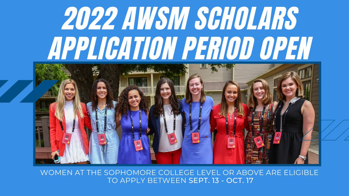 AWSM_SportMedia's tweet photo. #AWSM is now accepting applications for our 2022 AWSM Scholars class. Since 1990, AWSM has placed nearly 200 female college students interested in sports media careers in paid summer internships.
For more details and to apply, click here: https://t.co/K7FwBAMjLT https://t.co/g6r1Px5Bam