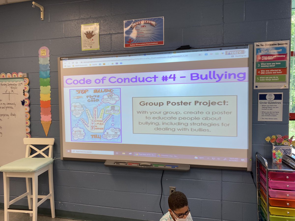 SolleyAACPS's tweet photo. Our #AACPSBack2Awesome students in Ms. Pape’s fourth grade class are designing posters to educate others about bullying. #solleystrong https://t.co/yJJDxWxWMf