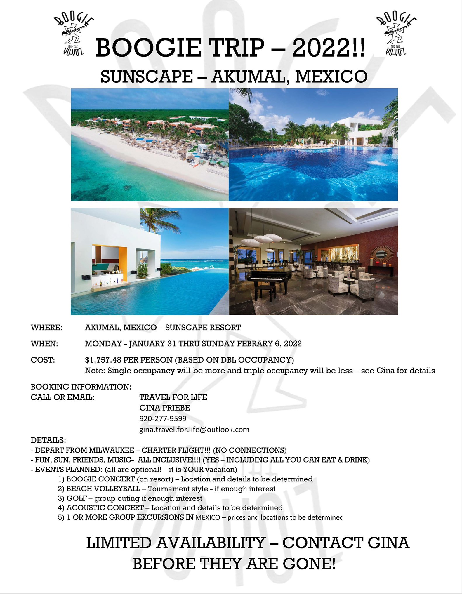 Boogie And The Yoyoz Schedule 2022 Boogie And The Yoyoz On Twitter: "Come With Us To Mexico! Call Gina For  Info! 920.277.9599 Https://T.co/Tetgzlyxld" / Twitter