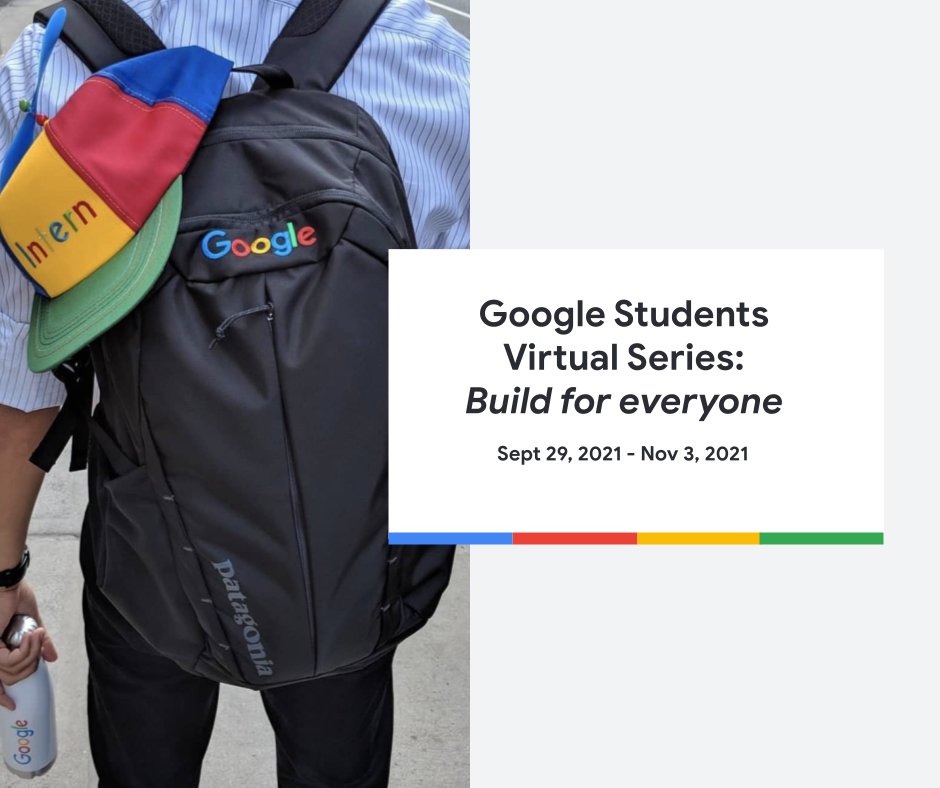 xuntos_'s tweet image. Want to work at Google? 👀

@GoogleUK are hosting 'Build For Everyone' a seven-part virtual series for students where you learn how to submit a great application and prepare for a career in tech. 

📅 Sept. 30, 2021 - Nov. 3, 2021
📍 Virtual

Sign up: goo.gle/38Nai0k
