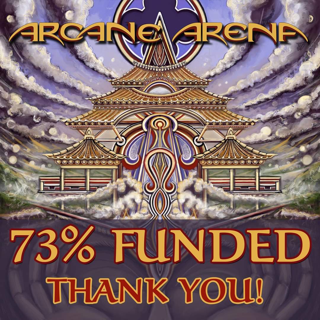 Looking good. We are sitting at 73% funded with 10 days to go. For info and link to our Kickstarter please visit our website.
ArcaneArenaBoardGame.com

#arcanearena #bgg #kickstarter
<a href="/IndieGameAllies/">Indie Game Alliance</a> <a href="/kickstarter/">Kickstarter</a>