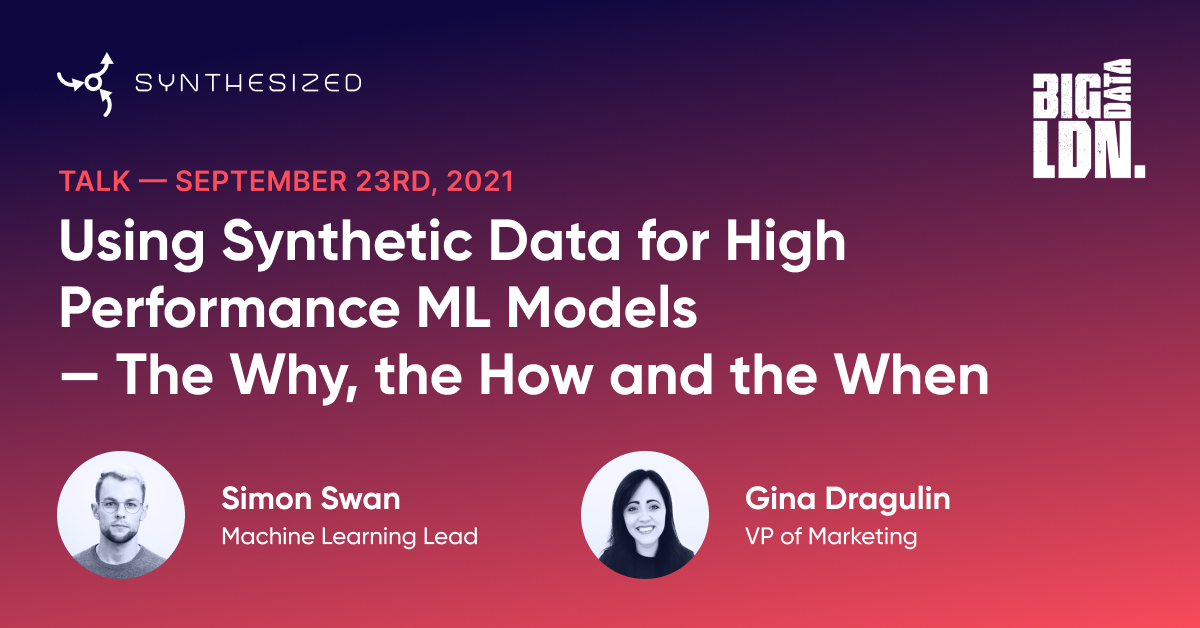Synthesizedio's tweet photo. Meet us up at @BigData_LDN. 🙋

Next week #Synthesized will be at @olympia_london and we're looking forward to chat about #SyntheticData and share some of the fun surprises we prepped for you. https://t.co/2KgokWprTD
