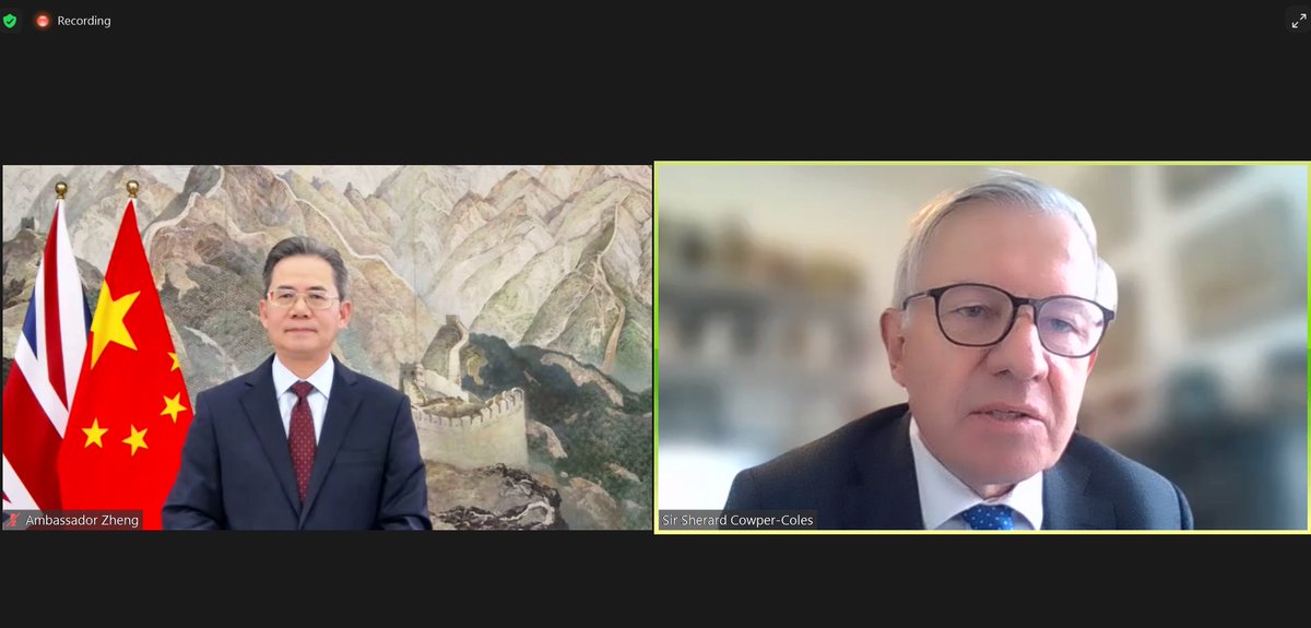 RedStepUK's tweet image. Positive outlook in todays @ChinaBritain virtual meeting with Chinese Ambassador H.E. Zheng Zeguang @ChineseEmbinUK for #UKChina Trade with many opportunities opening up for cooperation, especially in the services &amp;amp; green energy sectors.#Globalbritain