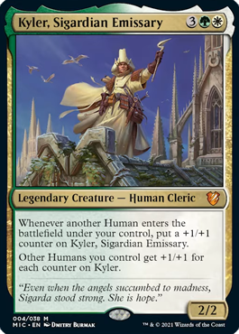 The alternate commander for the Coven precon goes deep into go wide Human tribal! More previews at mtgpreviews.com #MTGMID

Source: youtube.com/watch?v=k7MGWA…
🎨: <a href="/DevBurmak/">Dmitry Burmak</a>