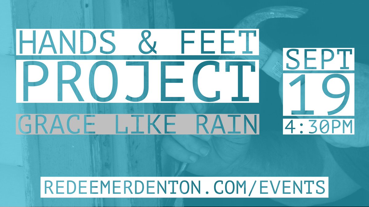 redeemerdenton's tweet photo. This Sunday is our next Hands &amp; Feet Project with Grace Like Rain ministries. We are excited to hear more about this ministry and see ways we can continue to partner with them. Join us this Sunday at 4:30pm at the church to hear more. https://t.co/bwGPKckxvM https://t.co/HzH0HcqrhW