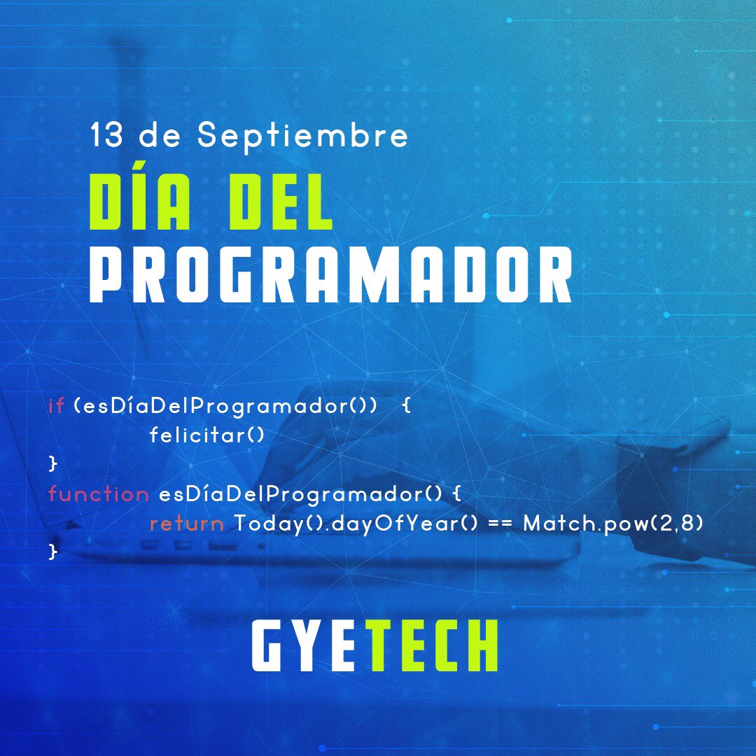 Hoy es el día del programador y desde Guayaquil Tech felicitamos a esas personas creativas e ingeniosas que a través de códigos y etiquetas hacen nuestra vida más sencilla🧑‍💻 
Queremos celebrar contigo y tenemos una encuesta para saber que tan geek eres  es.surveymonkey.com/r/J8W6HFM