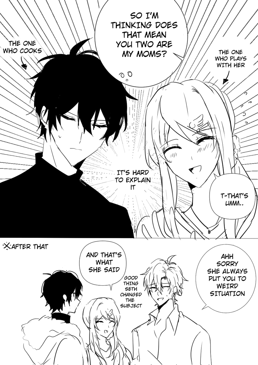 [OC] adult AU?? Seth and Fyna babysitting kleine's (adopted) daughter 