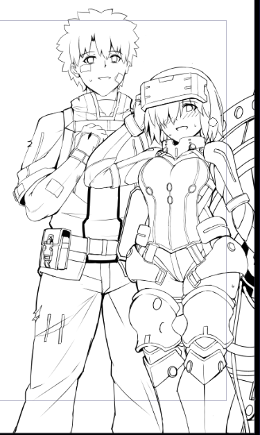 こちらハードの任務のあとマシュに癒されるまで疲労と心労でくたびれぐだとデカい盾追加した原稿進捗です・・・疲れる・・・! 