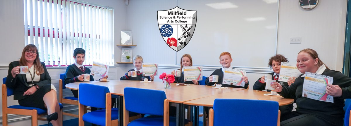 Millfieldhighsc's tweet photo. Here are the first exceptional students of the academic year to have Hot Chocolate (and cake!) with Mrs Regan last Friday afternoon. 

These fantastic Year 7s have already impressed their teachers in English - well done to them! 🤩👏🥳
#BeExceptional 
#TeamMillfield https://t.co/pBIMuHrr5k