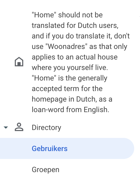 Lol, somehow this internal note ended up as "translation" in my Google Admin🏡