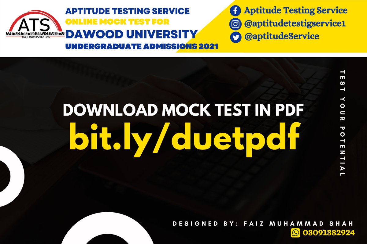 AptitudeService's tweet photo. Do you want to practice the Questions in Mock Test conducted yesterday?
Download it in PDF Format: https://t.co/FFIcsNzM8O

#aptitudetestingservice
#TestYourPotential https://t.co/IVRFE2J5Dy