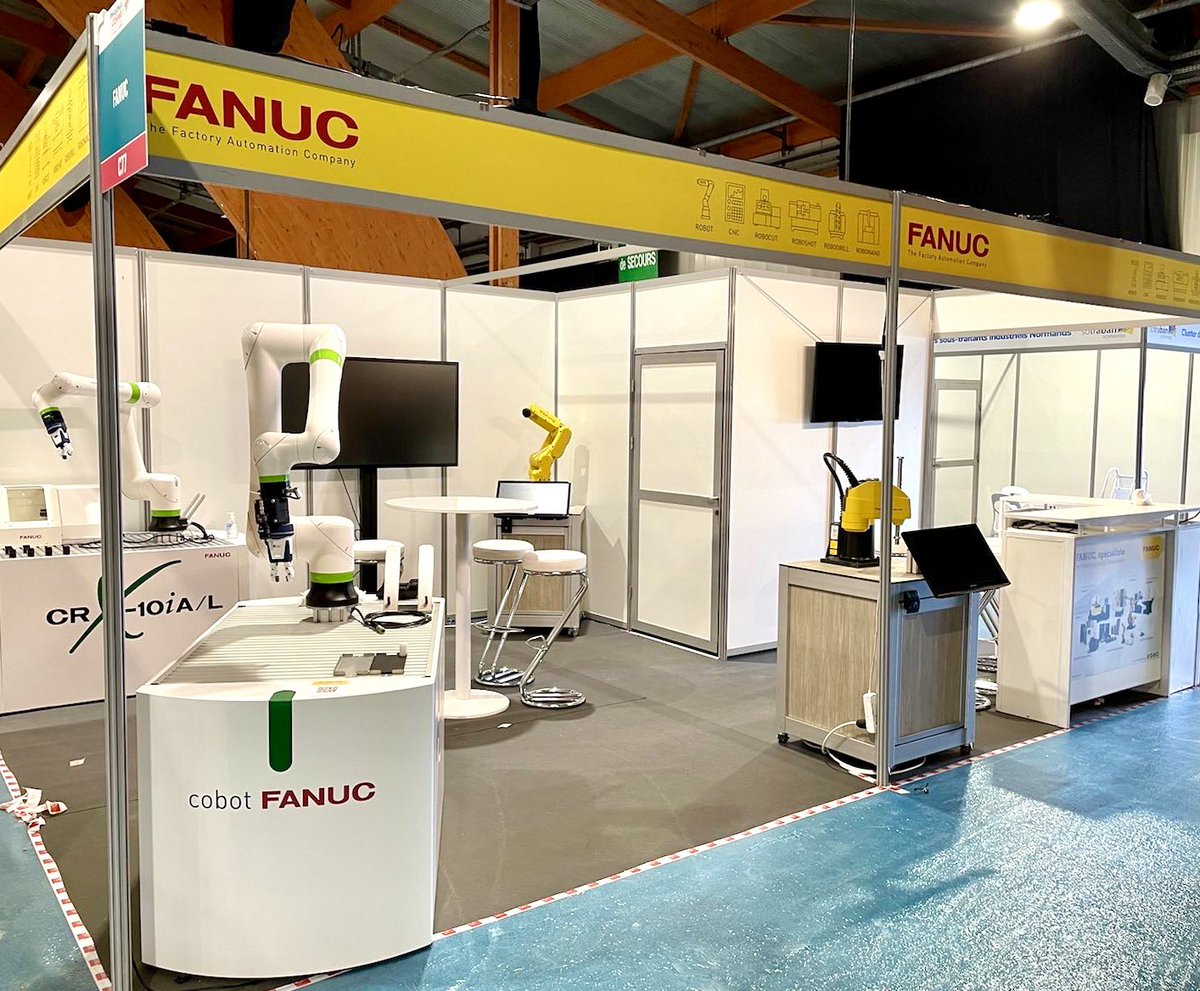 FANUCFrance's tweet photo. FANUC sera présent au salon @pharmacosmetech de Chartres du 14 au 16 septembre. 

Découvrez sur le // STAND C77 //toutes nos dernières technologies au service de la santé et de la beauté.

#pharmaceutique #sante #cosmetique #automatisation #cobotique #PharmatechCosmetech https://t.co/pv1VUQpgji