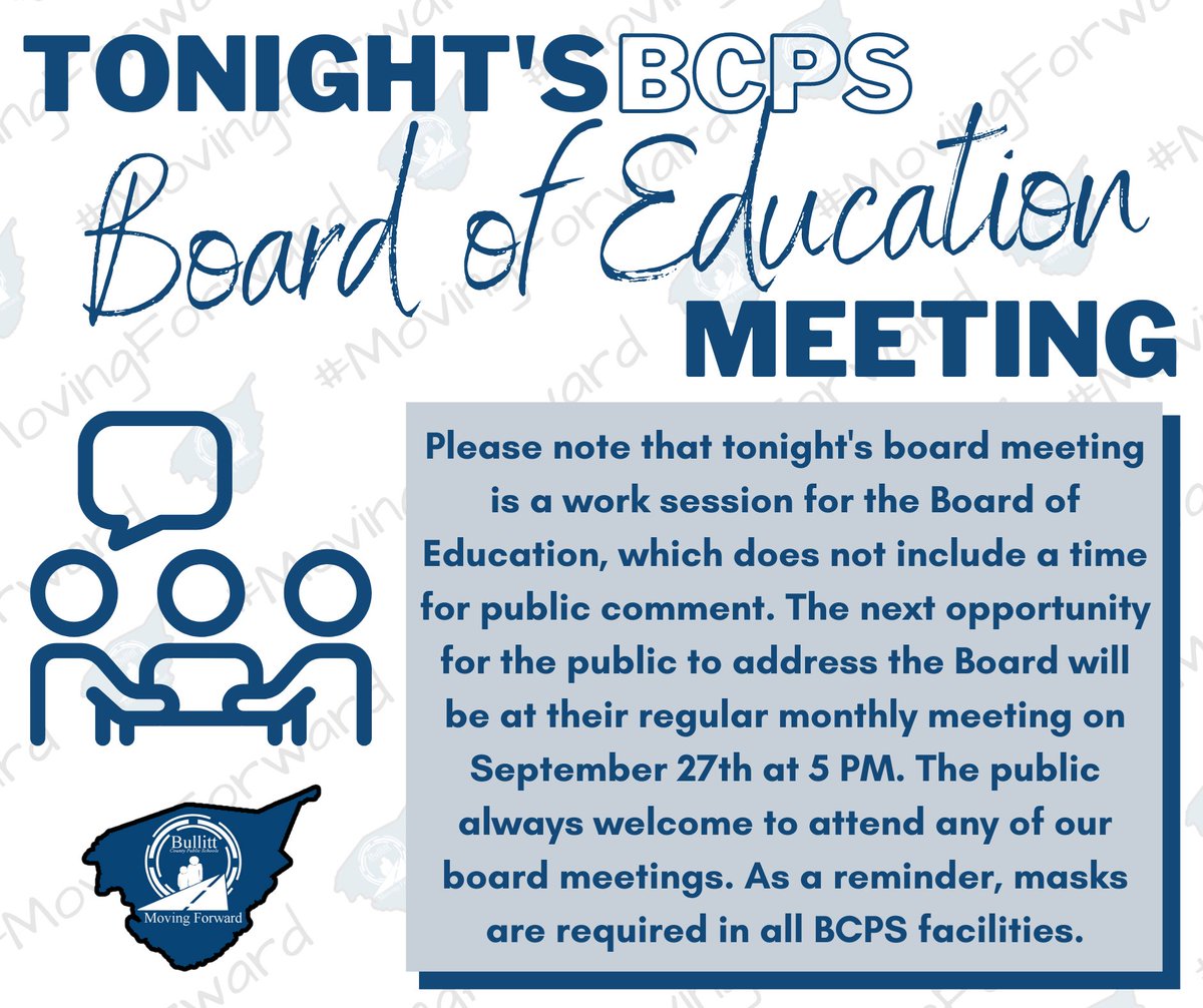 Please see the graphic below for some important reminders regarding tonight's Board of Education work session.
