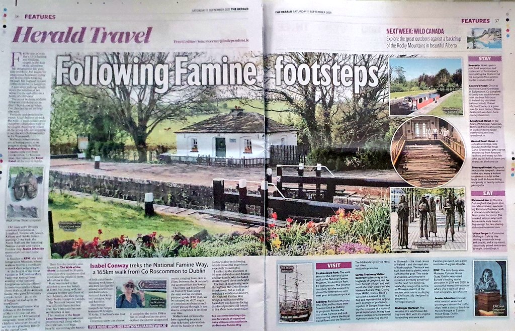 CooneysHotel's tweet photo. Delighted to be mentioned in The Heralds article on @conwayisabel 's Famine Way Walk. Great piece on the walk itself, tips on places to stay, dine & things to do along the route. Our popular Warm Halloumi Salad & Fish Tacos got a mention too. #ballymahon #faminewalk #tourism https://t.co/puE6XgJXja