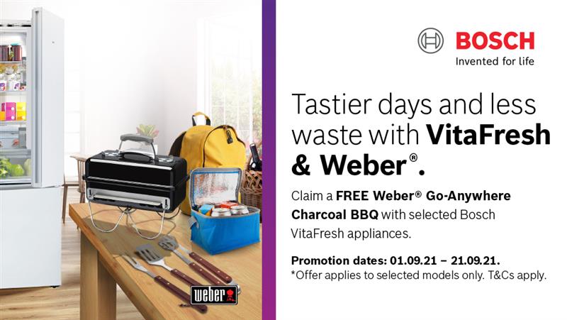HughesDirect's tweet photo. Take your fresh food on the go with
@BoschHomeUK
and claim a free Weber Go-Anywhere Charcoal BBQ when you purchase a selected #VitaFresh appliance. With optimal humidity levels for great tasting fruit & veg!
View the range ->
https://t.co/LGBFgio7gf https://t.co/MhnVmqZwXT