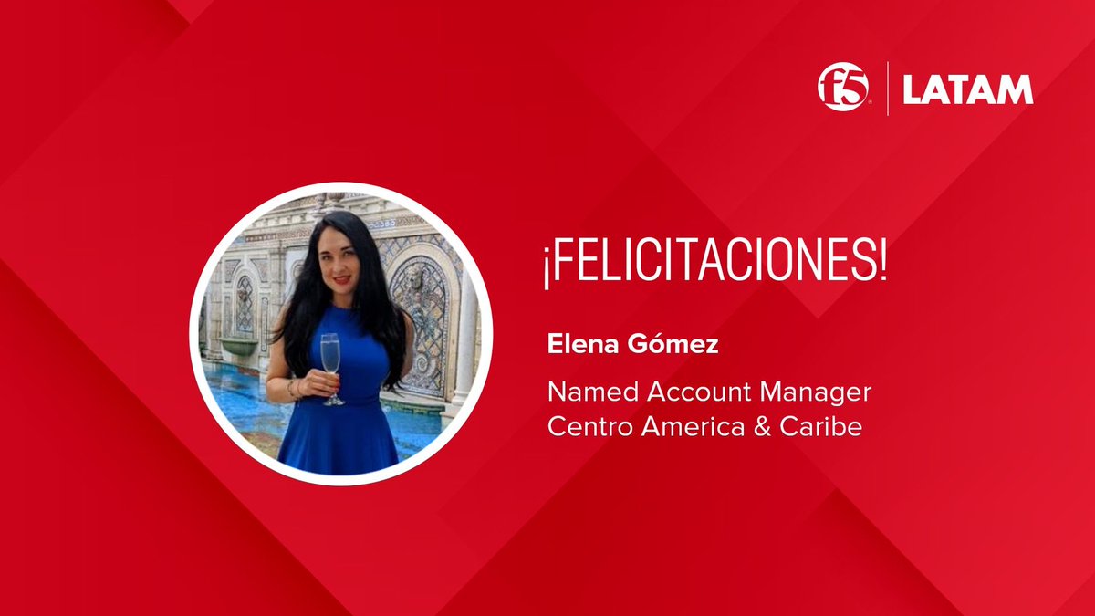 Elena inició su carrera en #F5LATAM como parte del equipo de Sales Operations. Luego de escalar en otras áreas, es con gran emoción que anunciamos su promoción a Named Account Manager para Centro America &amp; Caribe (CCA).
 🎉#WeAreF5LATAM #BeF5