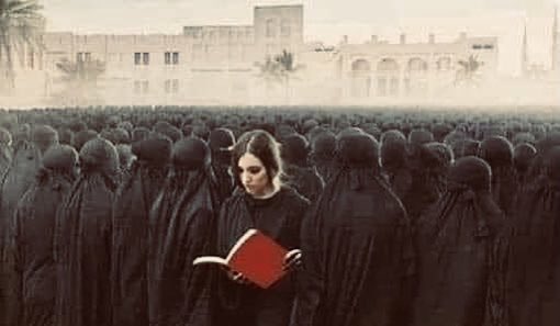 SHLaster's tweet photo. The symbolism is clear in this work created by Afghan street artist Shamsia Hassani picturing those identifying as female under the Taliban heel. #SystemicSexisum https://t.co/beZyZpHhmq