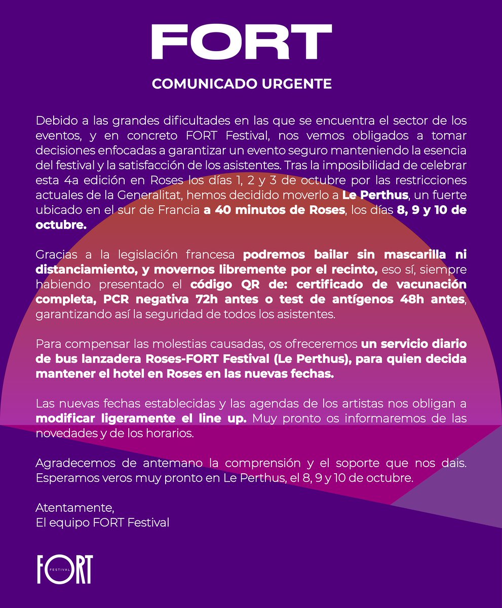 Hemos llegado a un punto en España donde los festivales se tienen que ir a Francia para que la gente pueda bailar, esto es de coña.