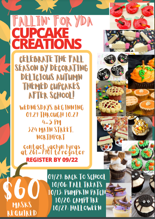 YDA_Outreach's tweet photo. YDA schedule is packed with FALL FUN! Don't miss out - Drop In returns 9/24 @nensuper62 @Elwood_Super @HarborfieldsCSD https://t.co/W2j2brxVM7