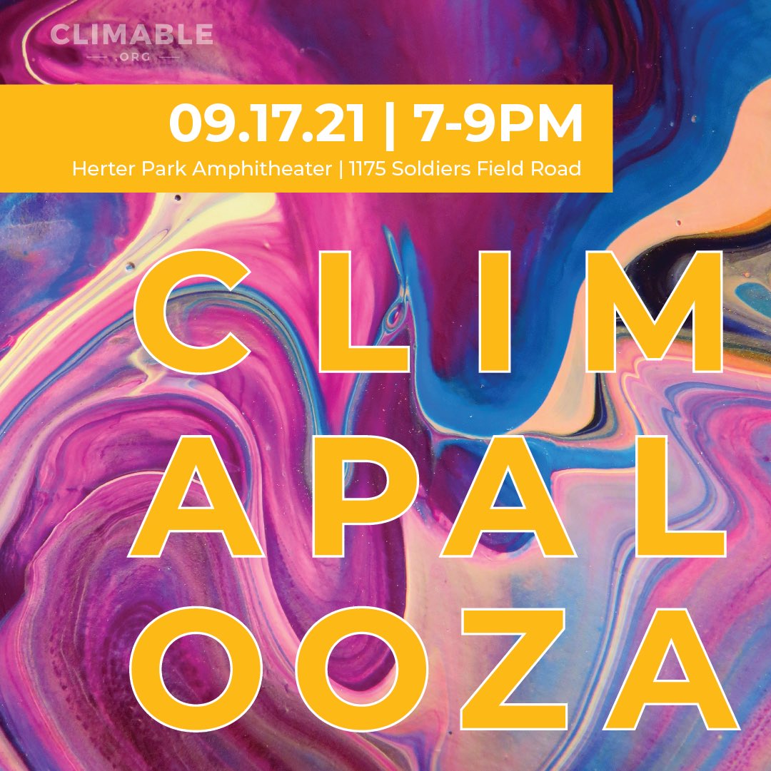 Hey Greater Boston nerds! Join @Climable at #CLIMAPALOOZA, their 4th #ClimateAction rally & benefit concert, 9/17 @ 7pm at @HerterPark! Enjoy local artists, EV ambassadors, snacks, merch, and a community of energy nerds committed to climate action🌎
