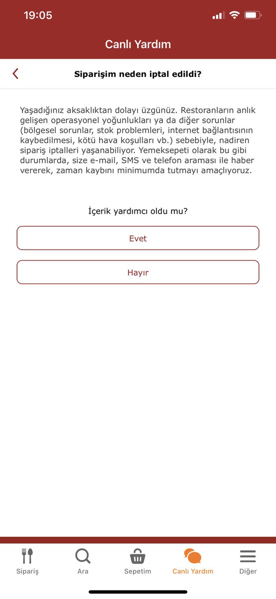 Operasyonel yogunluk teslimat saatindemi anlasiliyo??? <a href="/yemeksepeti/">Yemeksepeti</a>  <a href="/BurgerKingTR/">Burger King Türkiye</a>