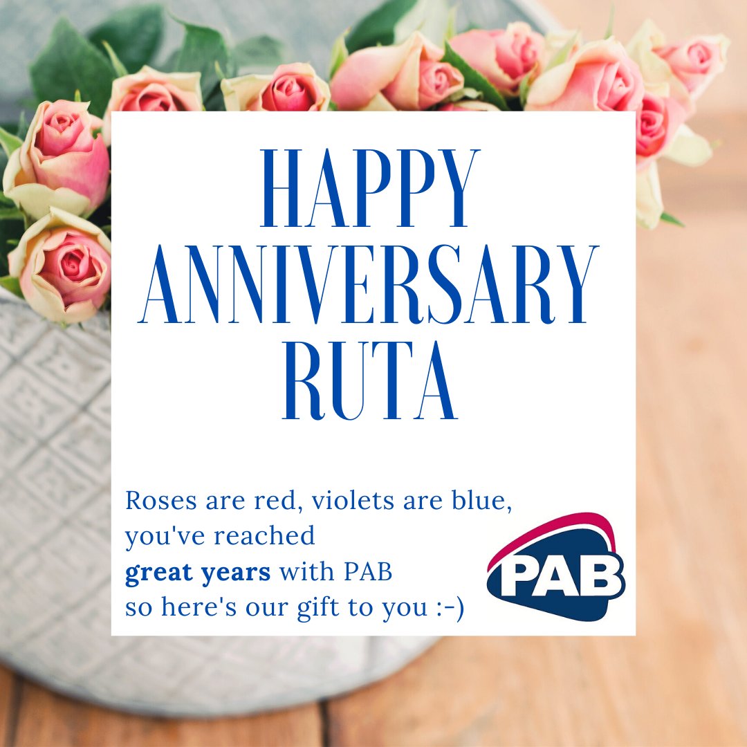 Happy Work Anniversary @RutaPab 
All these years you have done a commendable job and we value everything you have done for us so far. 
Our best wishes on your anniversary! #TeamPAB #Anniversary 
#CertifiedTranslators #LegalTranslators #CertifiedServices 
buff.ly/2MJcP3S