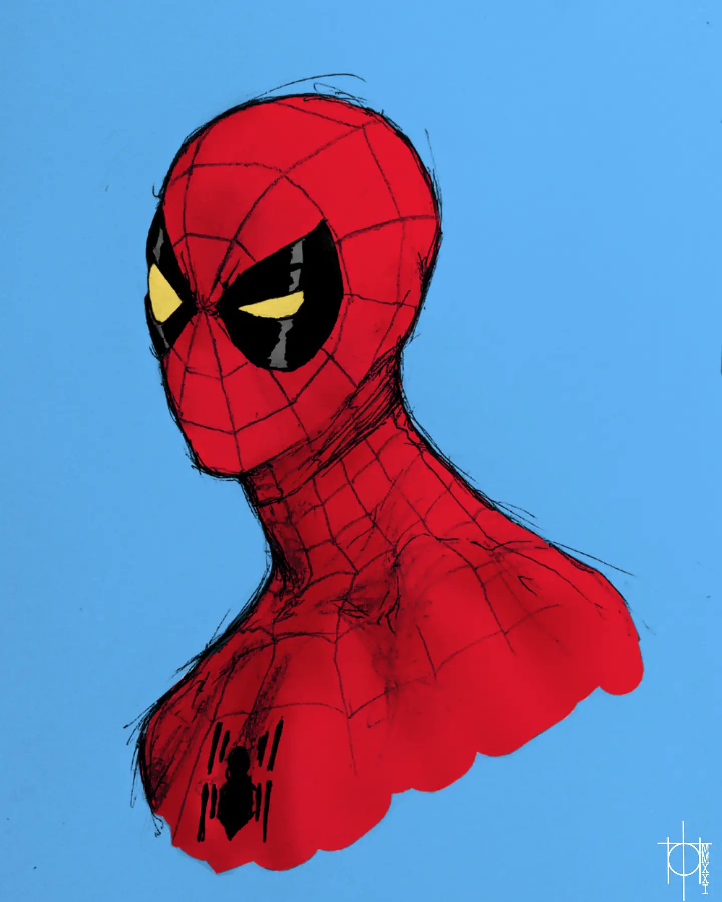spider-man side view of the red blue suit