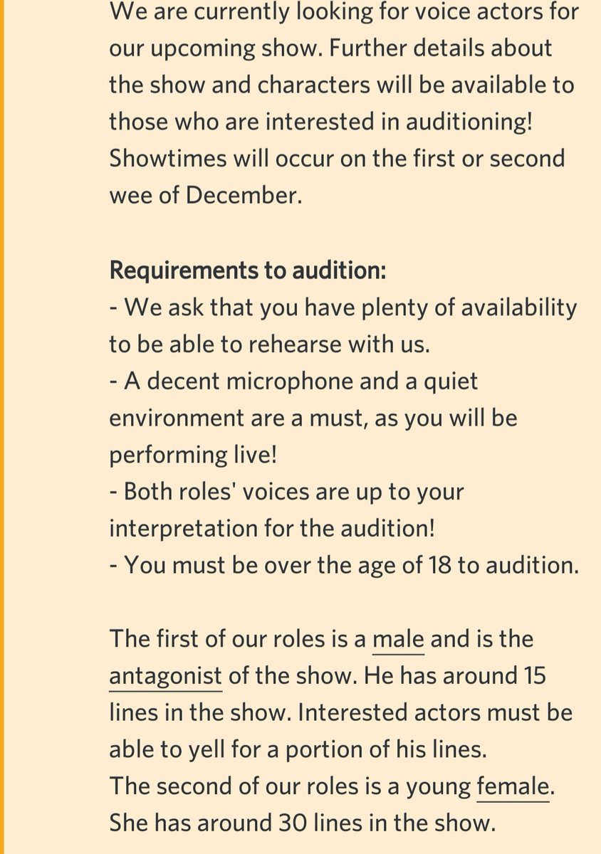 StellazzioVT's tweet photo. Our male character has been casted! The female role is still open for #auditions!  

Please see the below post for more information. DM us your demo reels and / or audition requests if you are interested! 🎭 https://t.co/pwcMPL2McC