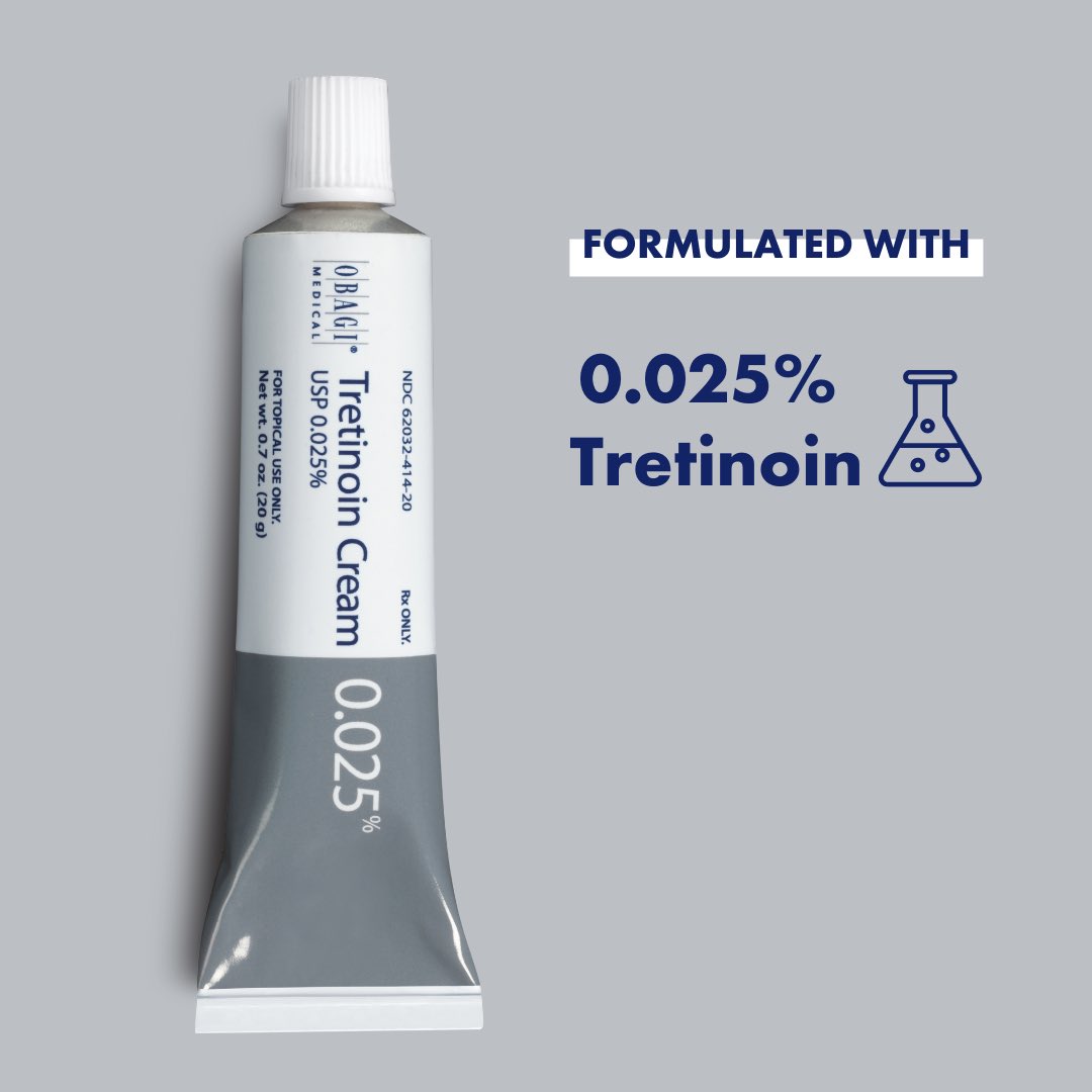 Obagi's tweet image. Available in multiple strengths and formulations by prescription only, Obagi tretinoin creams and gel work deep inside the skin to treat acne.