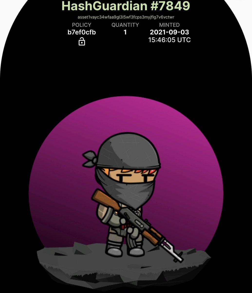 Next day of 40 days 40 nights <a href="/HashGuardians/">HashGuardians Universe</a> .
Look at this nice Ak47 Guardian.
#NFTs #cardano #NFTGaming