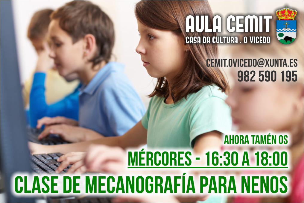 Outro horario máis para as clases de mecanografía para nenos.