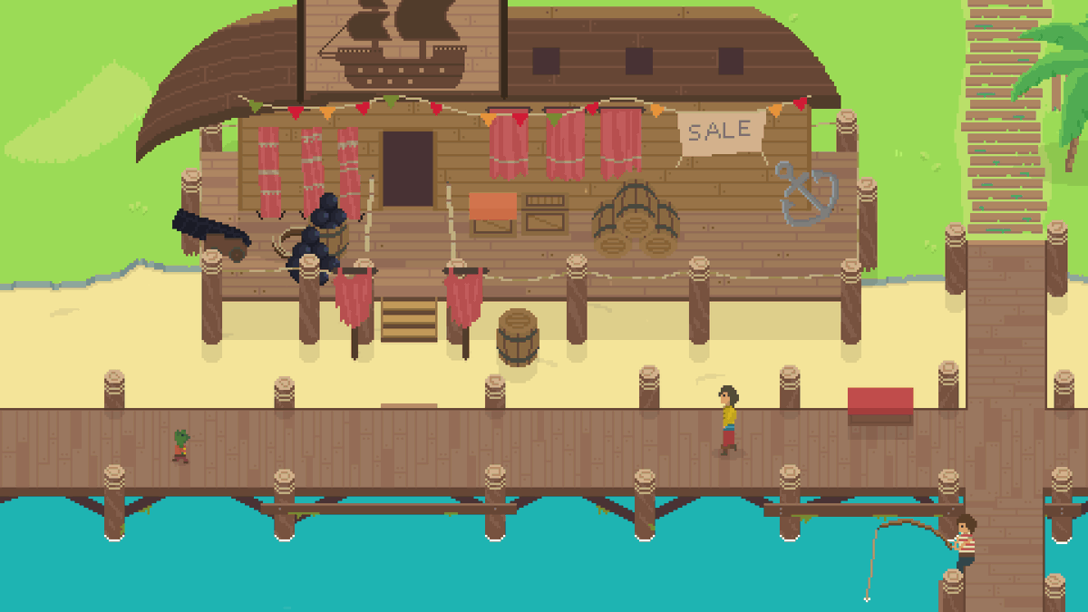 PeachleafP's tweet photo. If a quirky mashup of RPG + Point n' Click + Farm-Sim sounds like your kind of fun, then you're in luck!

Peachleaf Pirates is launching on September 27th!

https://t.co/708INw247w

#pixelart #indiedev #indiegaming #indiegame #indieGameDev #gaming #gamedev #GameMaker https://t.co/AOh8W5Al5F