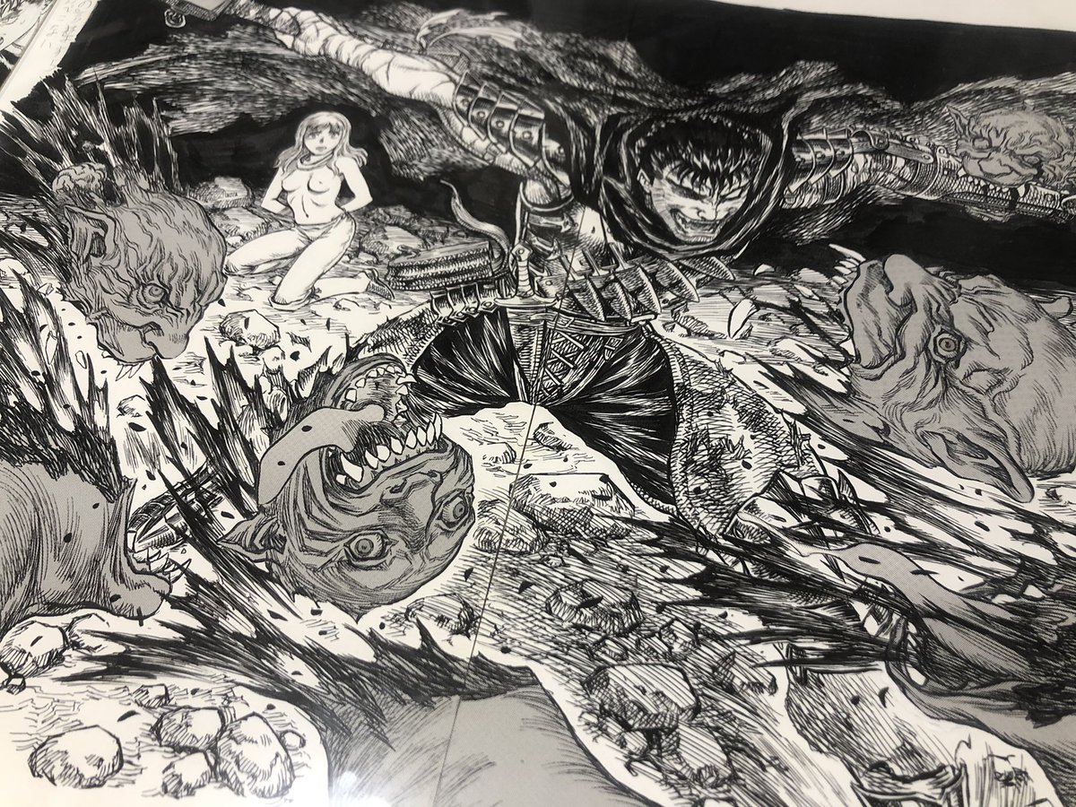 大ベルセルク展 の戦利品。 複製原画4枚、購入致しました。 1.ガッツvs