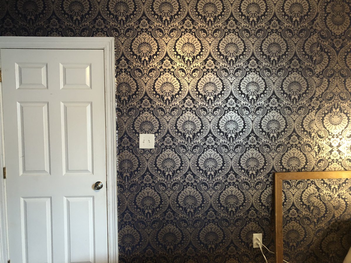 I can now add hanging wallpaper to my skill set. A pain in the butt, but real nice to look at. Like a few folks I know ;)