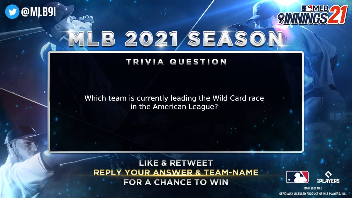 Hey Everyone!

It's time for some #MLB2021SeasonTrivia!

Like and Retweet this post with your Answer and Team-Name for a chance to win a Team Selective Pack x1!

10 random winners with the correct answer will be chosen.

The event period is from 9/13 - 9/17 11:59 PM [ET].