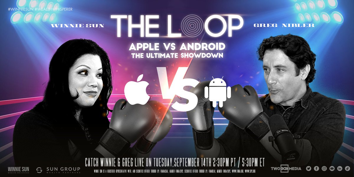winniesun's tweet image. 📲 Apple vs. Android Throwdown: 🥊Are you #IntheLoop team @WinnieSun or @GregNibler? 🚨 Join us 9/14 at 2:30PT / 5:30PM ET #Livestream @Apple @Android @Huawei @madebygoogle @sonyxperia @zteusa @TMobile @ATT @Verizon