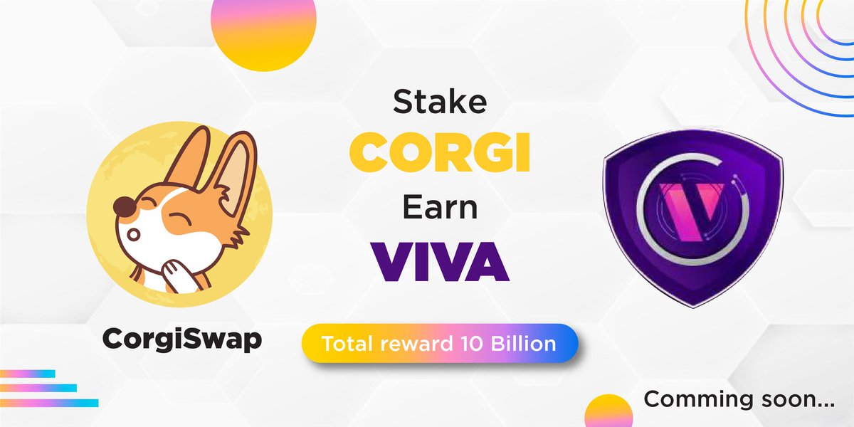 myvivaclassic's tweet photo. New Partnership Done
stake $CORGI/ $CORIS to earn $VIVA
#myvivaclassic
#Corgi #CorgiSwap #CorgiWallet https://t.co/Xsfurw0lly https://t.co/o54MZzXm9X
