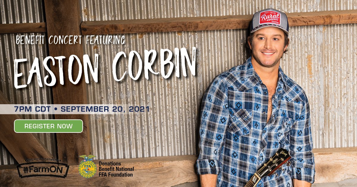 Farm Journal Field Days (@fjfielddays) on Twitter photo Will we see you at the virtual #FarmOn benefit concert? It airs in ONE WEEK on FarmJournalFieldDays.com and RFD-TV at 7PM CDT.
All proceeds will benefit the <a href="/NationalFFA/">National FFA</a> Foundation. Register now: bit.ly/FARMON2021 Will we see you at the virtual #FarmOn benefit concert? It airs in ONE WEEK on FarmJournalFieldDays.com and RFD-TV at 7PM CDT.
All proceeds will benefit the <a href="/NationalFFA/">National FFA</a> Foundation. Register now: bit.ly/FARMON2021