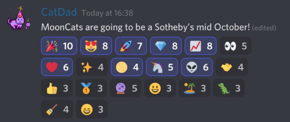 Damnnn #MoonCats <a href="/Sothebys/">Sotheby's</a> confirmed for October ❤️❤️

Congrats to the community and <a href="/ponderware/">ponderware</a> and thanks to <a href="/jakegallen/"></a>