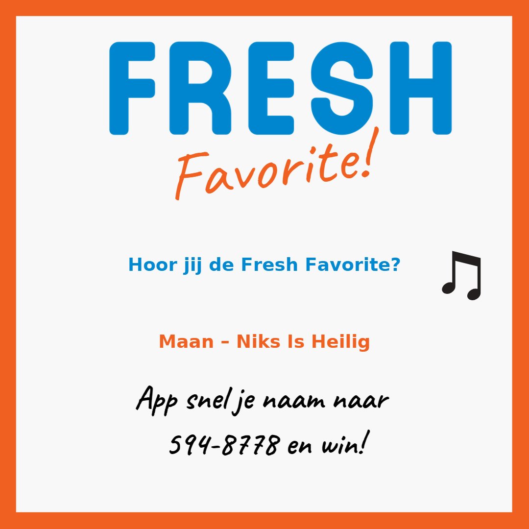 fresharuba's tweet photo. Hoor jij de Fresh Favorite van deze week? App snel jouw naam naar 5948778 en maak kans op een etentje voor twee bij Café Restaurant Bingo. #fresharuba #freshfavorite #win https://t.co/kos31qD5vf