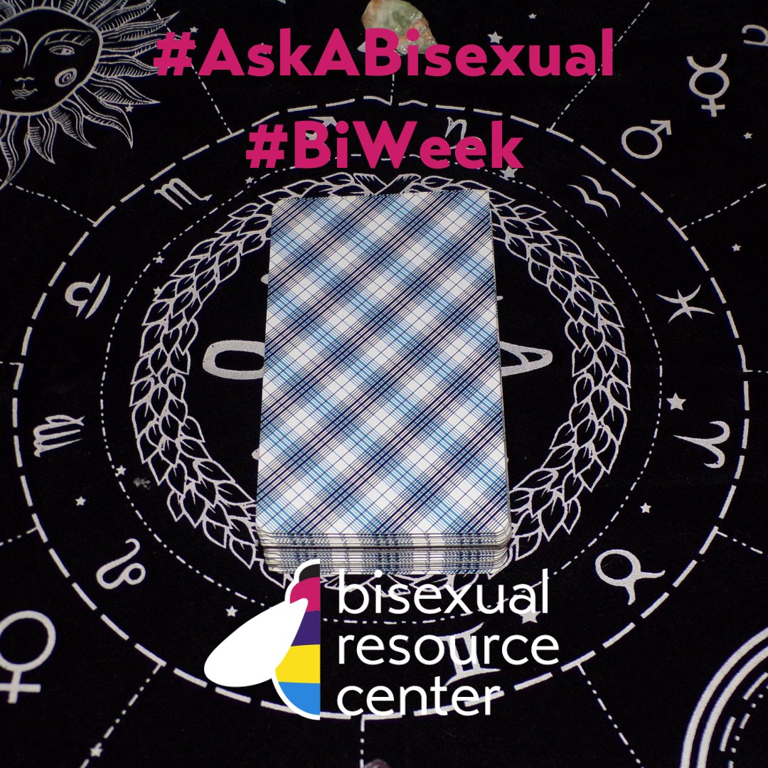 Don't forget #AskABisexual starts at 10AM EST on our IG @bisexualresourcecenter. For #BiWeek, we are hosting a Tarot Reader. Feel free to ask for a 1 card pull, relationships, and any advice. #BiVisibility #bisexual #bisexualumbrella #bi