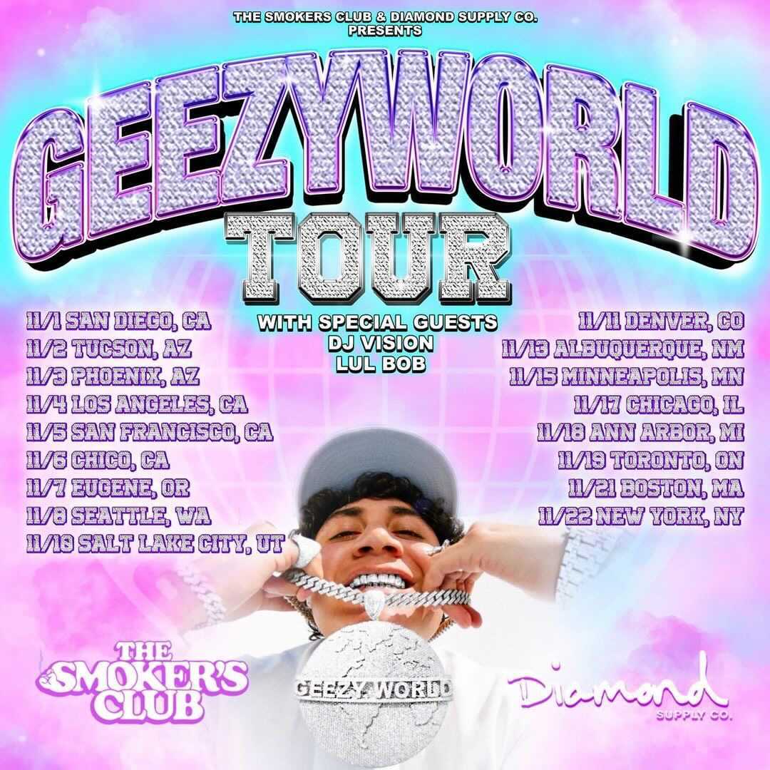 GEEZYWORLD ! 🌐🌐🌐 THE TOUR BROUGHT TO YOU BY @THESMOKERSCLUB x @DIAMONDSUPPLYCO GRAB YA TICKETS ON GEEZYWORLD.COM WEDNESDAY 9/15 10AM PST / 1PM EST DONT SLEEEP ! WE BACK OUTSIDE 🌐