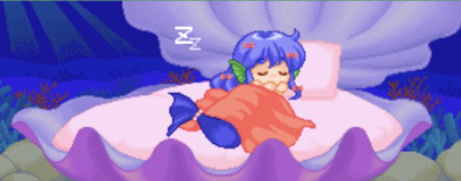 *The mermaid is sleeping in too much.