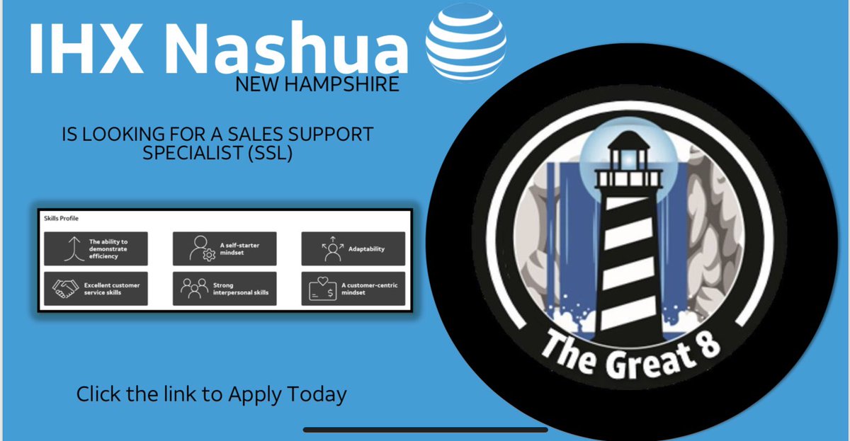 We are HIRING! IHX Nashua is on the lookout 👀 for a Integrated Sales Support Specialist <a href="/firas_smadi/">Firas Smadi</a> <a href="/alandour/">Moe Alandour 🇪🇬🇺🇸</a> @elogan_13 <a href="/MoradBerakdar/">Morad Berakdar</a> @attnewengland #OurNe att.jobs/job/nashua/int…
