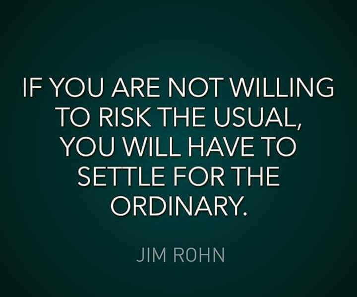 iamladyjaecelyn's tweet photo. If You Are Not Willing To Risk The Usual, You Will Have To Settle For The Ordinary.
Jim Rohn
#Risk #TakeRisks #BeExtraordinary #WhyBeOrdinary #AimHigh #LiveOnPurpose https://t.co/rmMt3UiN2c