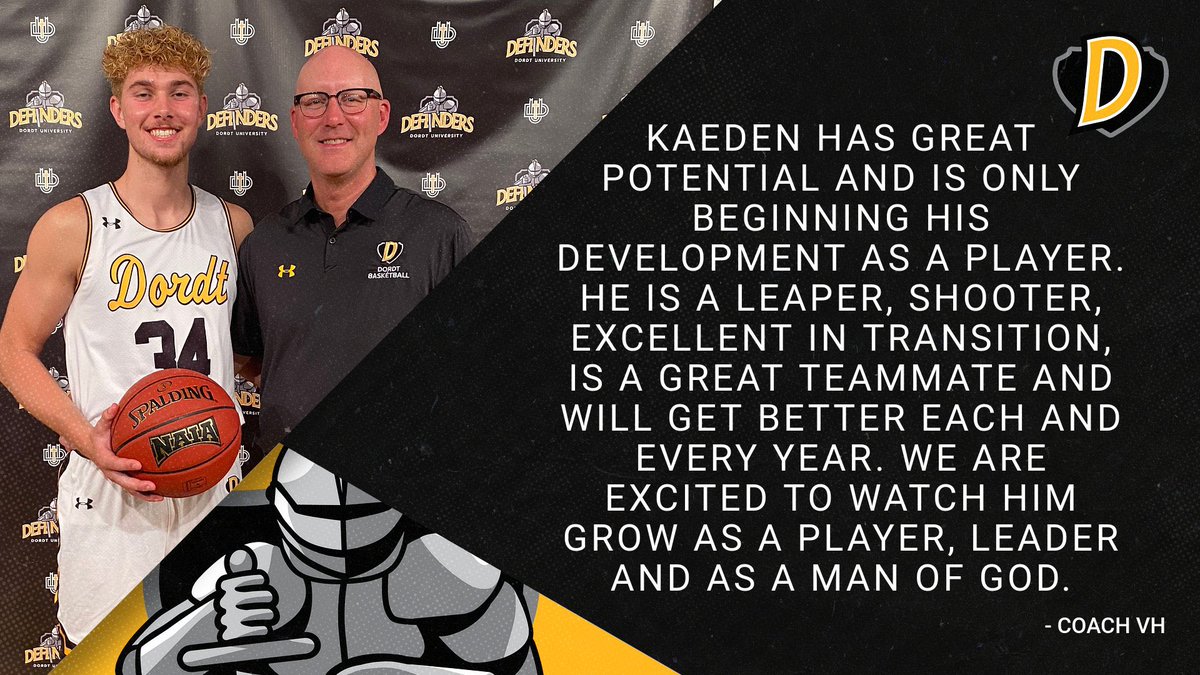 DordtHoops's tweet image. ⚫️🟡 #FutureDefender 🟡⚫️

Welcome Kaeden to the Defender Basketball family! The 6’6” wing/forward is a great fit for @dordtuniversity