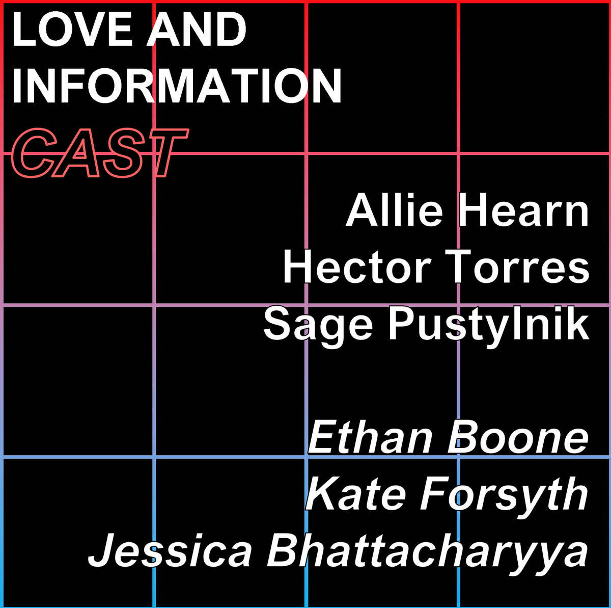 CONGRATS TO OUR CAST OF LOVE AND INFORMATION! We are so excited to see what y'all bring to the stage!! Mark your calendars for Nov 5-6th and Nov 11th-13th to see this amazing cast in action! #DTLoveandInformation