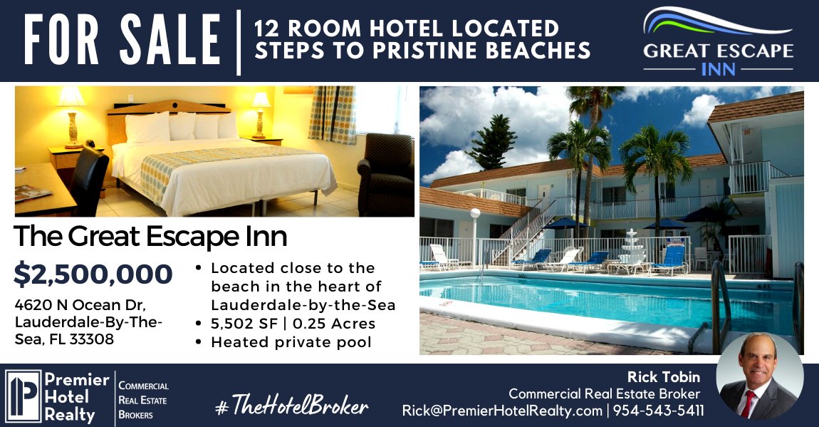 CREPropertyWire's tweet image. 🙌 Don't miss this incredible Lauderdale-by-the-Sea offering! 

FOR SALE: The Great Escape Inn located in Lauderdale-by-the-Sea, FL | PRICE: $2,500,000 ☀️

​🔹 Steps to the Atlantic ocean &amp;amp; pristine beaches🏝
​🔹12-Units | +5,500 SF
​🔹 Heated private pool
​🔹 Close to the  ...